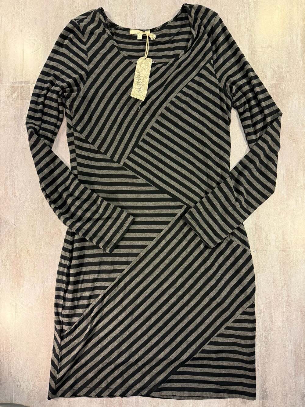 Mystree‎ Mixed Stripe Long Sleeve Bodycon Dress